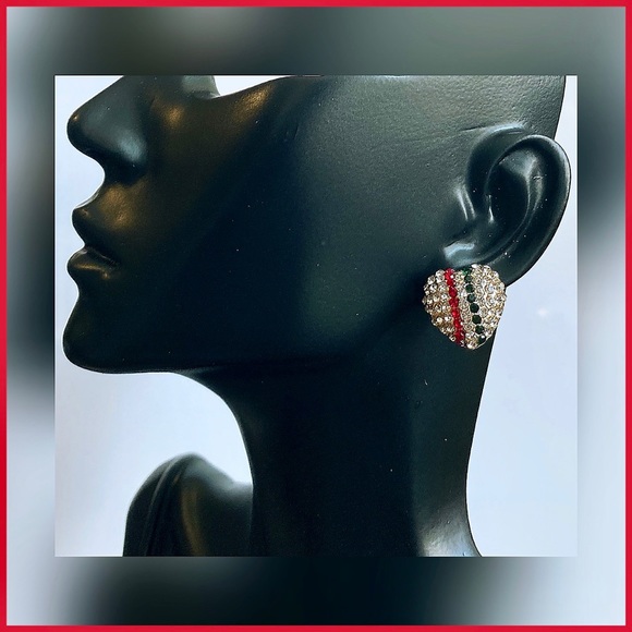 nOir Jewelry Jewelry - 🏷 🆕 nOir Pave Heart Striped Earrings